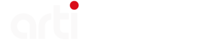 LOGO_ARTIGroup-White Logo Blanc mini ARTI GROUP est une référence de l'imprimerie, sérigraphie, flexographie aux Antilles-Guyane.